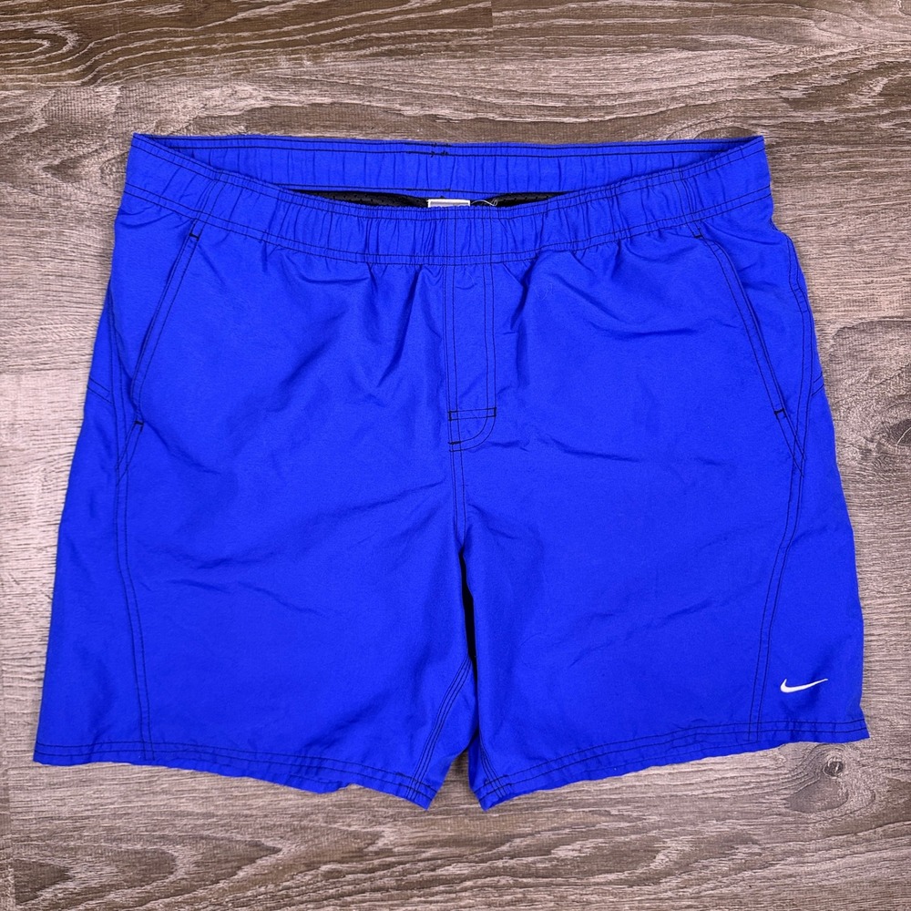 VTG Y2K Nike Board Shorts Mens XL Blue Swim Trunks Athletic Beachwear